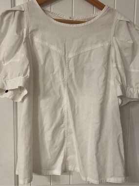 White Puff Sleeve Cotton Top